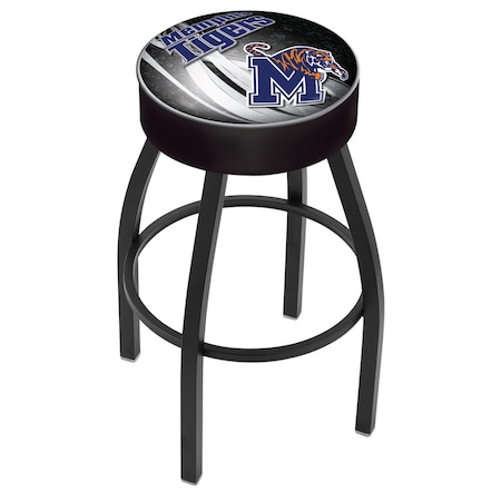 Holland Bar Stool Co 30" 4" Memphis Cushion Seat, Blk Wrinkle Base Swivel Bar Stool L8B130Memphs-D2